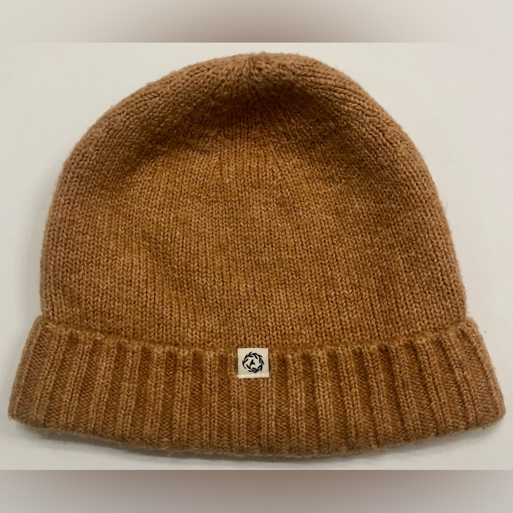Knit beanie dusty orange tan cap unisex